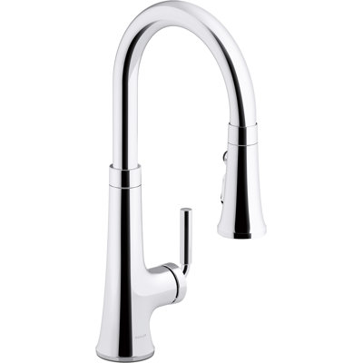 Tone Single Handle Pull Down Kitchen Sink Faucet with Three-Function Pull Down Sprayer