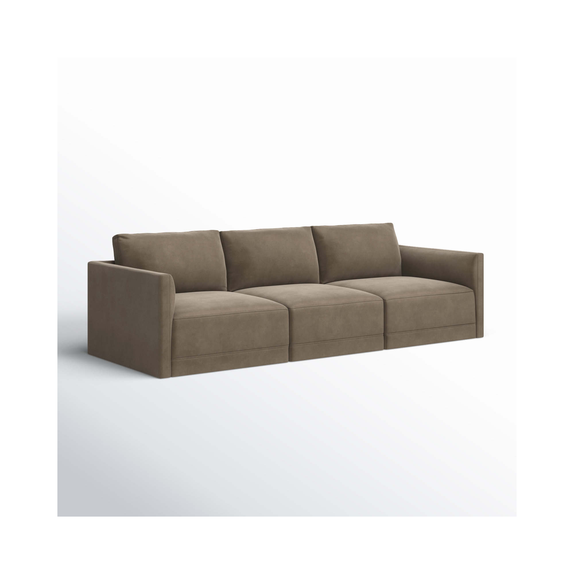 Deirdre 104.5'' Upholstered Sofa, Taupe Velvet