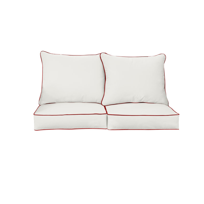 Ensemble de coussin et coussin d'extérieur Sunbrella, Sunbrella - Toile naturelle, L 30 po x P 27 po x H 5 po