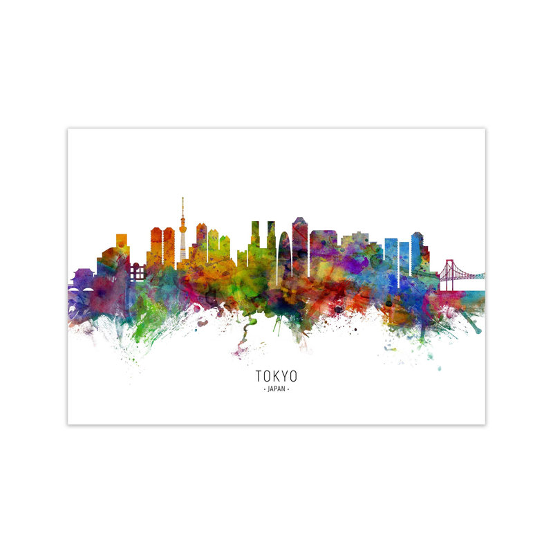 Tokyo Japan Skyline by Michael Tompsett - Print, Unframed, 42cm H x 59cm W x 1cm D