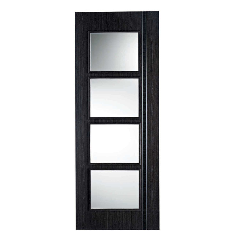 Zanzibar Prefinished Ash Grey Glazed Internal Door, 198.1 cm H x 68.6 cm W x 3.5 cm D