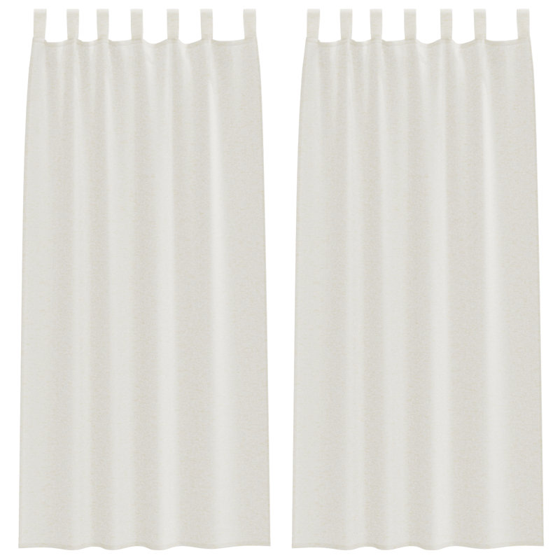 Suzzy Semi Sheer Curtain Pair, Cream, 225cm Width x 140cm Drop