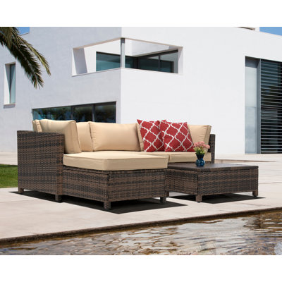 Parkhurst 3 - Person Patio Conversation Set with Cushions