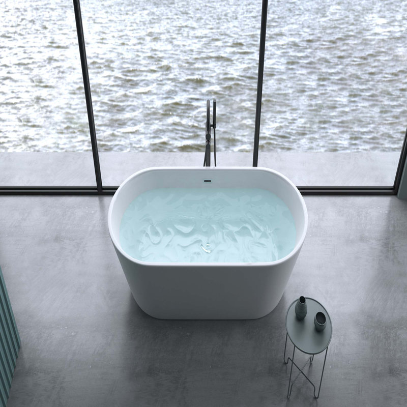 63" Acrylic Freestanding Soaking Bathtub With Chrome Overflow & Drain, Cupc Certified