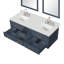 Meuble-lavabo double 60 po bleu X P 22 po D, plateau en marbre de culture, ensemble de robinet et Miroirs-118024456