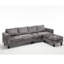 Canapé modulaire 5 places, avec repose-pieds de rangement, canapé modulaire convertible, canapé en L, méridienne réversible, canapé riveté, chenille-1109481607
