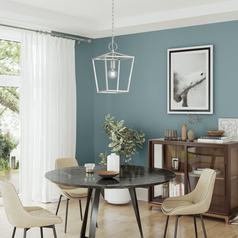 Luminaire suspendu géométrique 1 lumière Howington, Nickel brossé