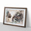 Lion Cub with Its Mother in Abstract - Picture Frame Painting Print on MDF-55580743-55580744