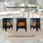 Electric Fireplace Stove Heater, 17in 3D Flame, Black | Freestanding | Tempered Glass+Sheet Metal
