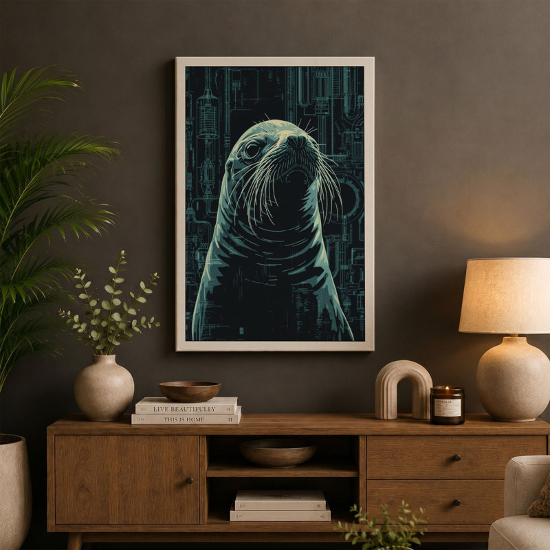 Print, 36x24 - 91.4 x 61.0 cm, Teal Border
