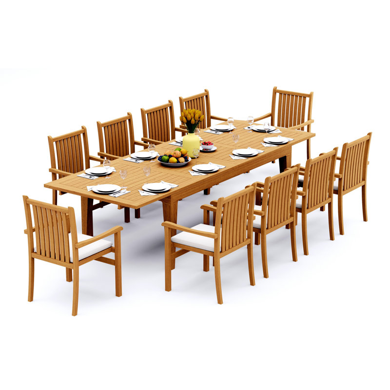 Cahyo Outdoor - Piece Teak Dining Set, 10