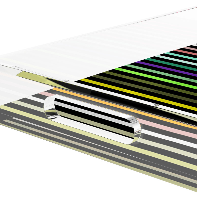 Spectrum Of Reality Black Acrylic Rectangle Decorative Tray, 17"W x 10.5"D x 2"H