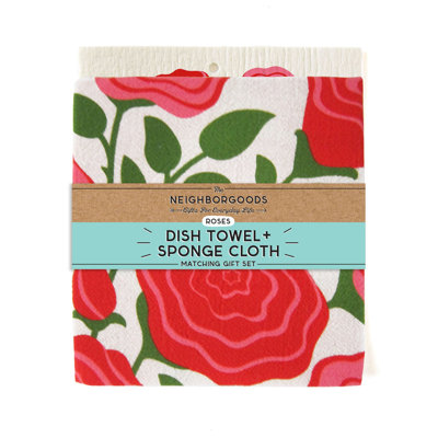 Marigolds Dish Towel + Sponge Cloth Gift Set