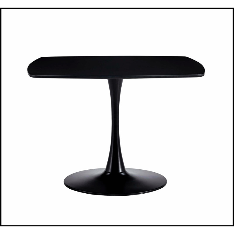 Table de salle à manger Mid-Century moderne avec plateau rond en panneau de fibres à densité moyenne, polyvalente pour les repas et les loisirs