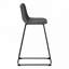 Chaise de bureau, hauteur de bar, debout, bureau d'ordinateur, bureau, aspect cuir gris, métal noir, contemporain