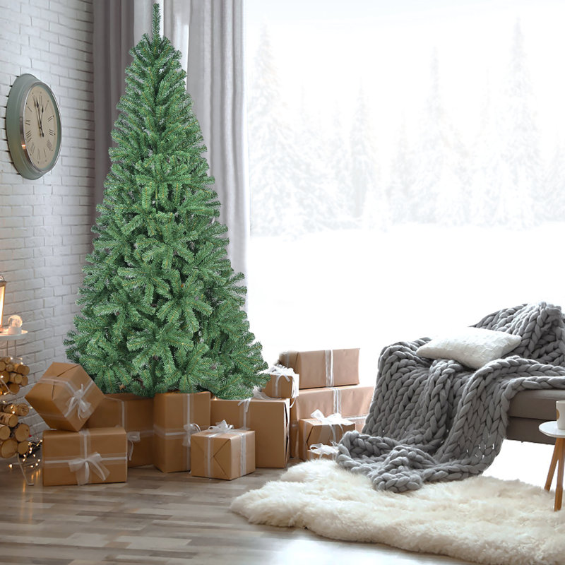 Arbre de Noël artificiel de 7 pi avec 774 pointes, branches articulées pour les tracas - installation et démontage, support métallique stable