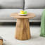 Table basse ronde de 19,6 po de diamètre, grain de bois naturel, hauteur de 18,8 po, diamètre de glissement, grain, texture délicate, assemblage rapide