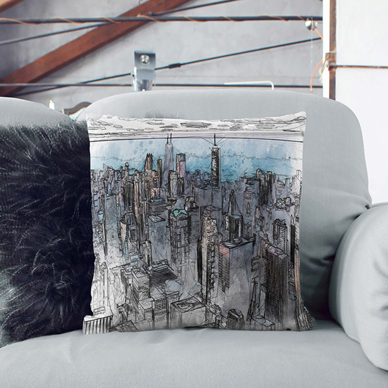 Square Throw Cushion, 40cm H x 40cm W x 15cm D