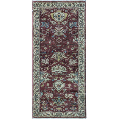 Hand-Knotted High-Quality Rust and Ivory Runner