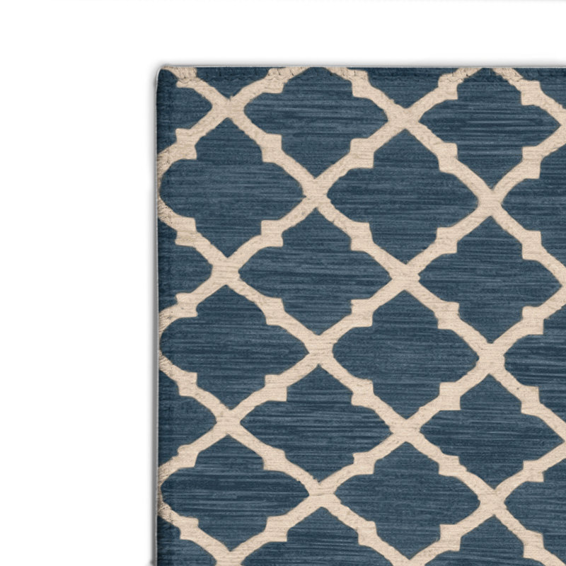 Tapis bleu intérieur et extérieur Trellis, Rectangulaire 2 pi x 3 pi