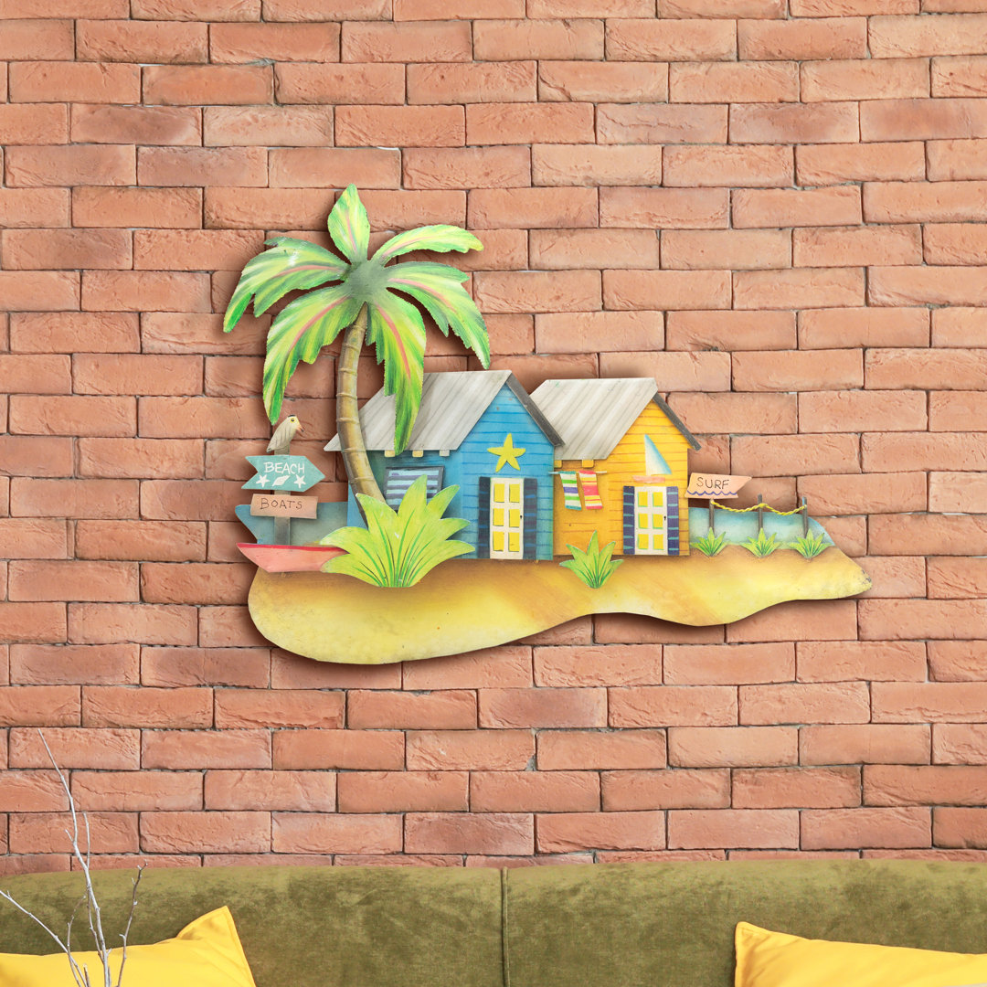 Handmade Coastal Landscape & Nature Wall Decor on Metal Rosecliff Heights