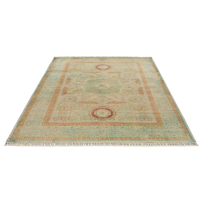 Tapis tribal turc vert clair 6x8