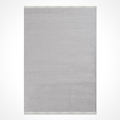 Tapis gris moderne lavable à la machine