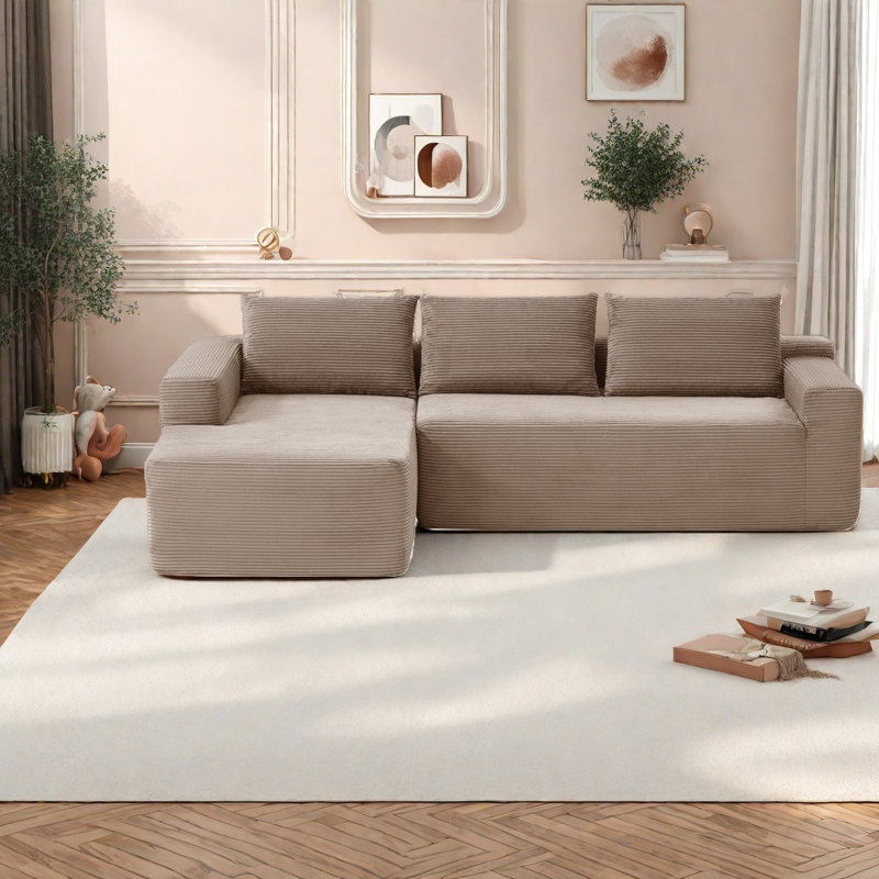 Canapé modulaire en velours côtelé 96,9 pouces