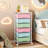 Rolling Storage Drawers with Wheels ,Utility Cart with 6 Large Drawers and Wooden Tabletop-1823129701