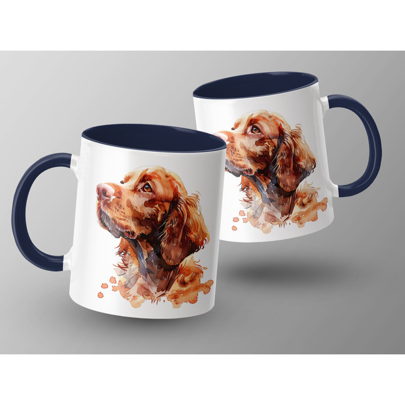 11oz Watercolour Cocker Spaniel Design Coffee Mug, Navy, 2