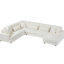 Canapé d'angle en velours côtelé beige avec méridienne pour un confort optimal, canapé en forme de U, tissu doux et coussins carrés