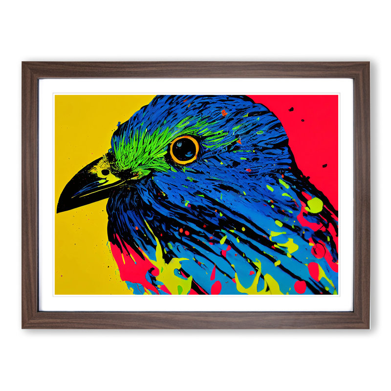 Bird Splash Vol.6 Abstract - Framed Print, 25cm H x 34cm W x 2cm D, Walnut