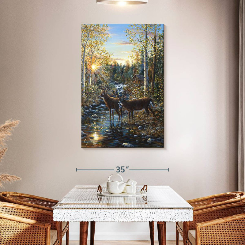 Brampt Two Whitetail Deer, 48" H x 32" W