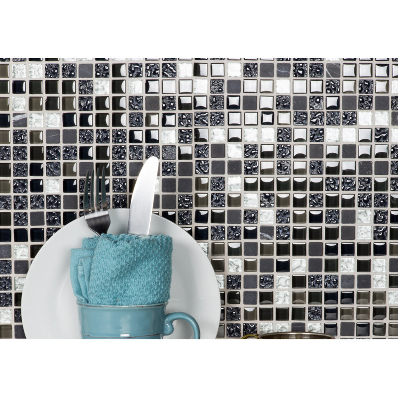 Carreau de mosaïque de mur / plancher en pierre naturelle / verre 0,63 po x 0,63 po Quartz