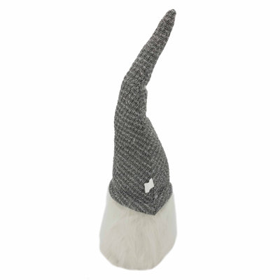Grey Fabric Gnome With Ultra Long Hat
