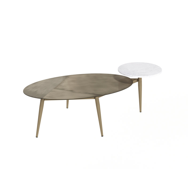 TABLE CAFÉ TUNER - OVALE - Doré