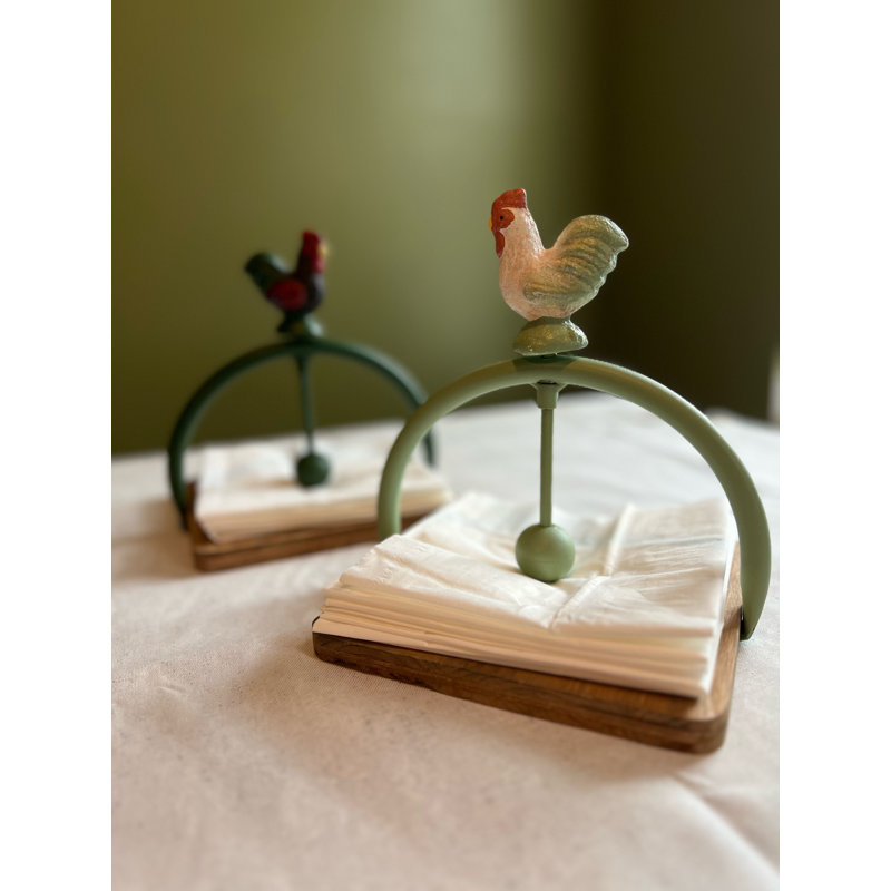 Porte-serviettes Iron Coq, Vert
