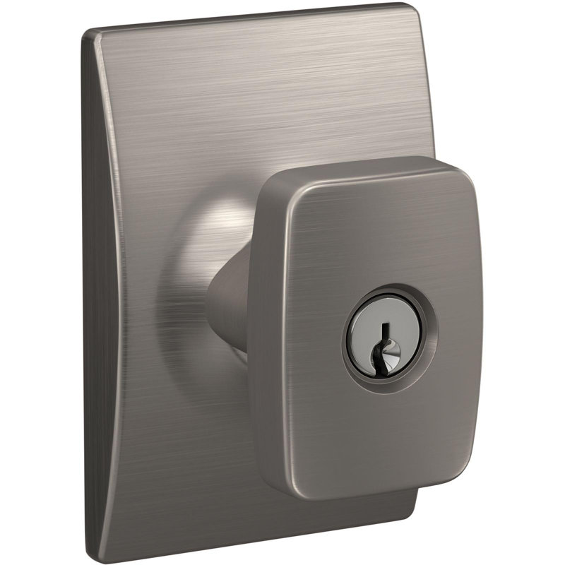 Bouton de porte Nixon avec rosette Century, Nickel satiné