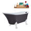 Baignoire de trempage sur pieds en acrylique 55 "avec bonde, pattes et plateau en bambou Streamline-66367048-76099835