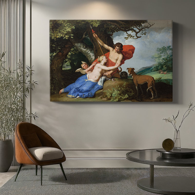Venus and Adonis-Abraham Bloemaert-Gallery Wrapped Canvas-1632, 32 x 48