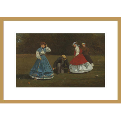 «Croquet Scene» par Winslow Homer, impression giclée sur cadre