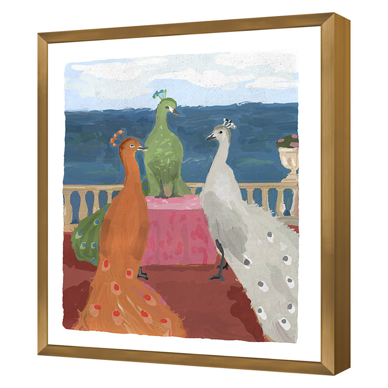 Brighton Print by Dana Gibson, 40" H x 35" W x 0.75" D, Gold