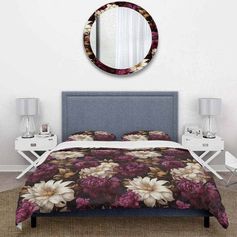 Ensemble de housse de couette Renaissance Revival Victorian, Housse de couette simple + 1 taie décorative stan