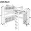 Lit mezzanine en métal avec bureau et garde-robe, grand, blanc, construction, peu encombrant, métal facile à assembler, stable et pratique à assembler-1572803566