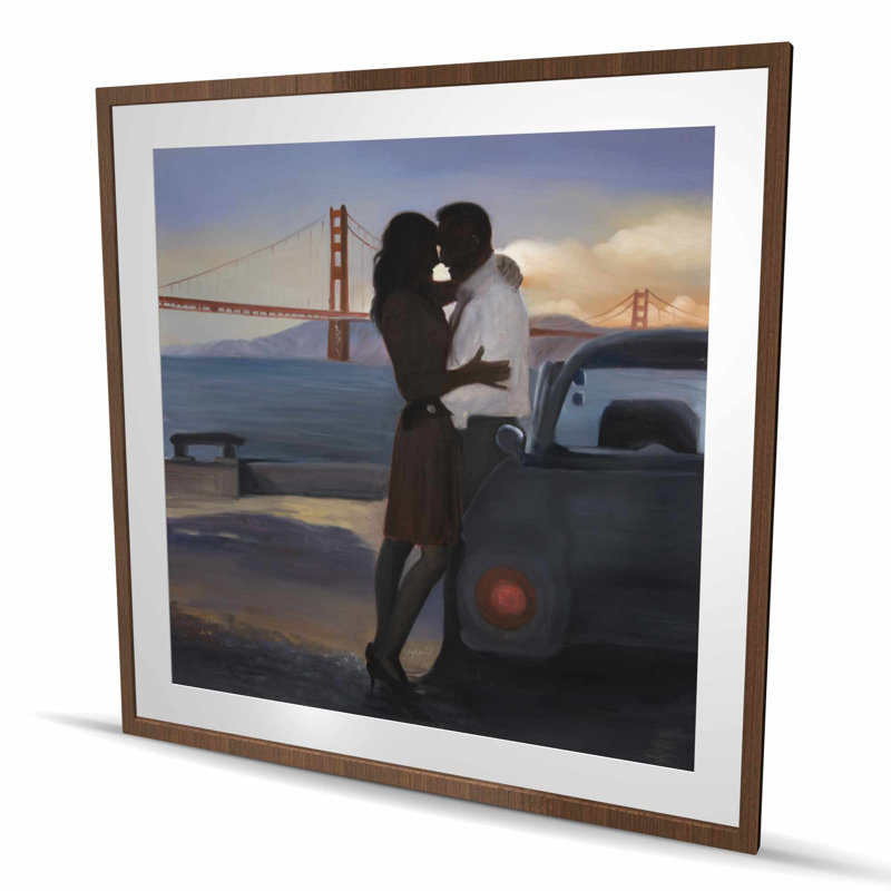 Un couple d'amoureux à San Francisco - impression de pont figuratif, H 48 po x l 48 po