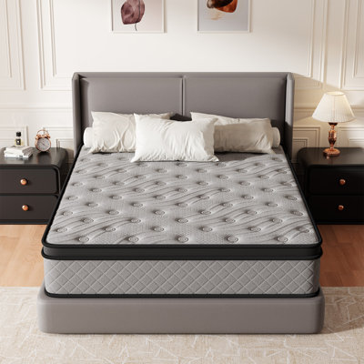 Evann 10"/12"/14" Medium Firm Hybrid Mattress With Cooling Gel Foam, Anti-Static & Hypoallergenic – Certipur-US, OEKO-TEX, SGS Certified by Alwyn Home