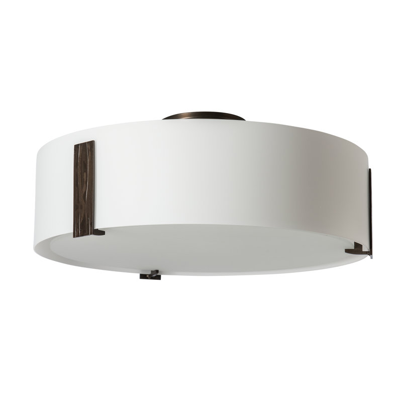 Impressions 3 - Light Semi Flush Mount, Dark Smoke, 7.2" H x 18.4" W x 18.4" D