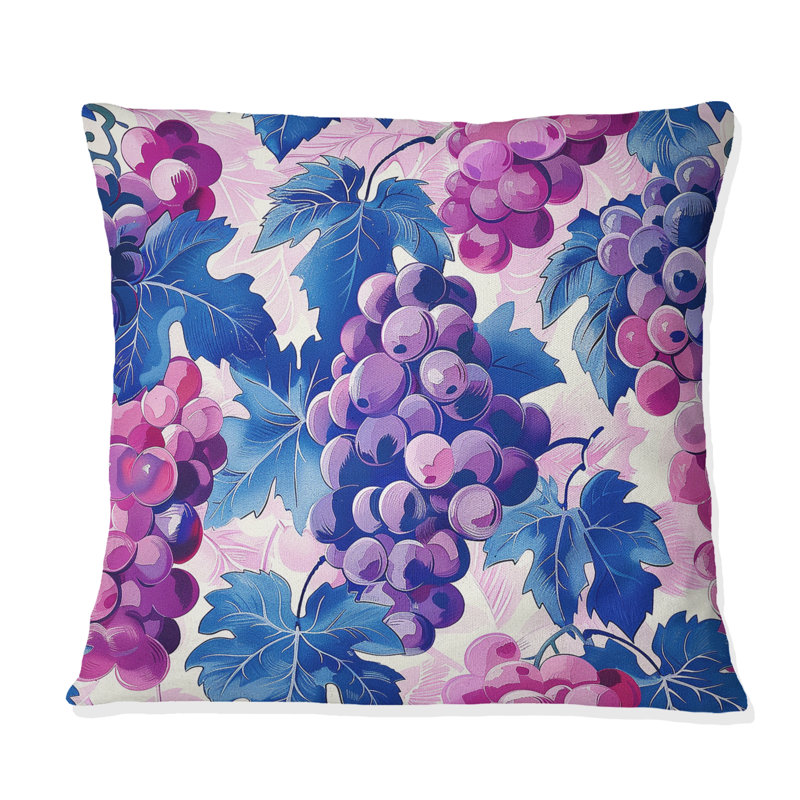 Grapevines - Glam Throw Pillow, 18"H x 18"W