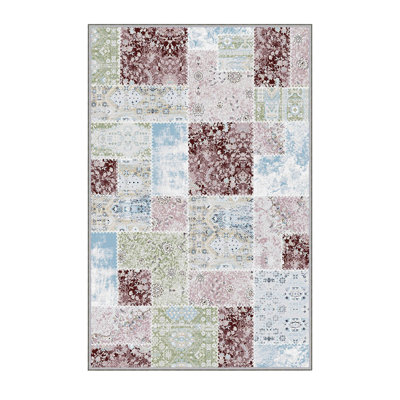 Premium Hall Carpet, 2.6 x 6.6 Feet, 1% Polyester, .3 in Pile Height | Antibacterial, Non-Slip Underside, Machine Washable | 3D Digital Print Design, Durable & Stylish for Entryways, Living Rooms & More