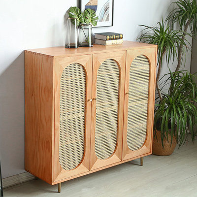 Rangement à chaussures moderne et minimaliste en rotin